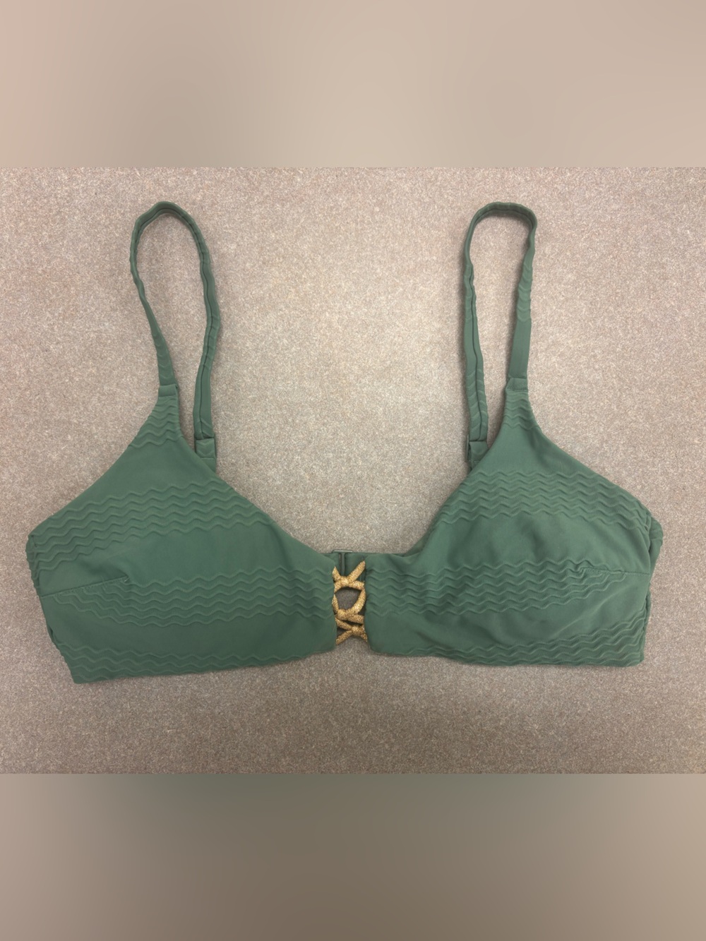 aerie Green Bikini Top with Gold Detail